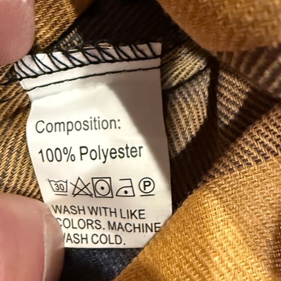 Men's Plaid Shirt in Yellow and Blue 2X - Picture 8 of 10